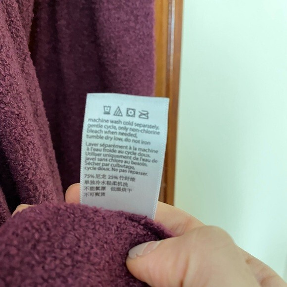 Barefoot Dreams Cardigan Sweater Cozy Chic Lite Plum Purple Open Front Waterfall - Picture 6 of 8